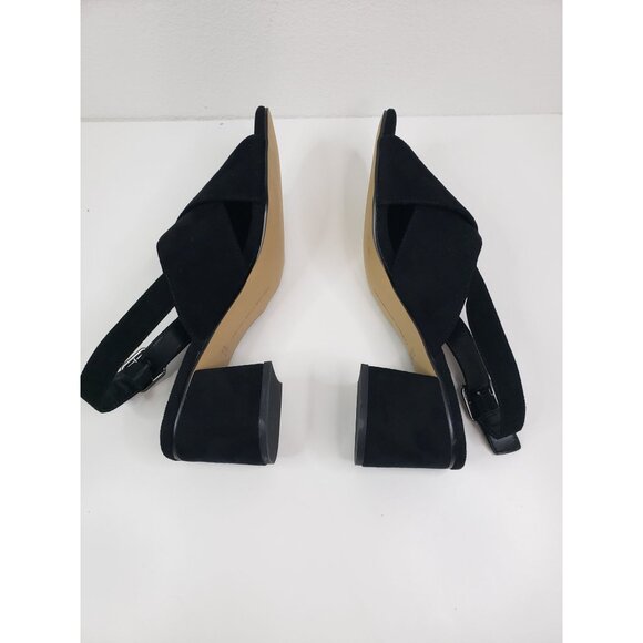 French Connection Tahiti CrissCross Ankle Strap Block Heel Sandals Black Size 10 - Picture 8 of 10